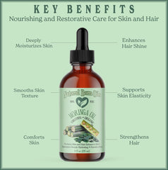 Natural Born Oils Moringa Oil applied to hair for shine and softness.