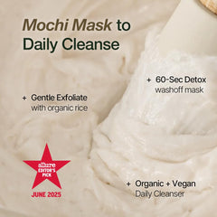 NATURAL DERMA PROJECT SPF and makeup removal in a gentle foam cleanse shown on skin.