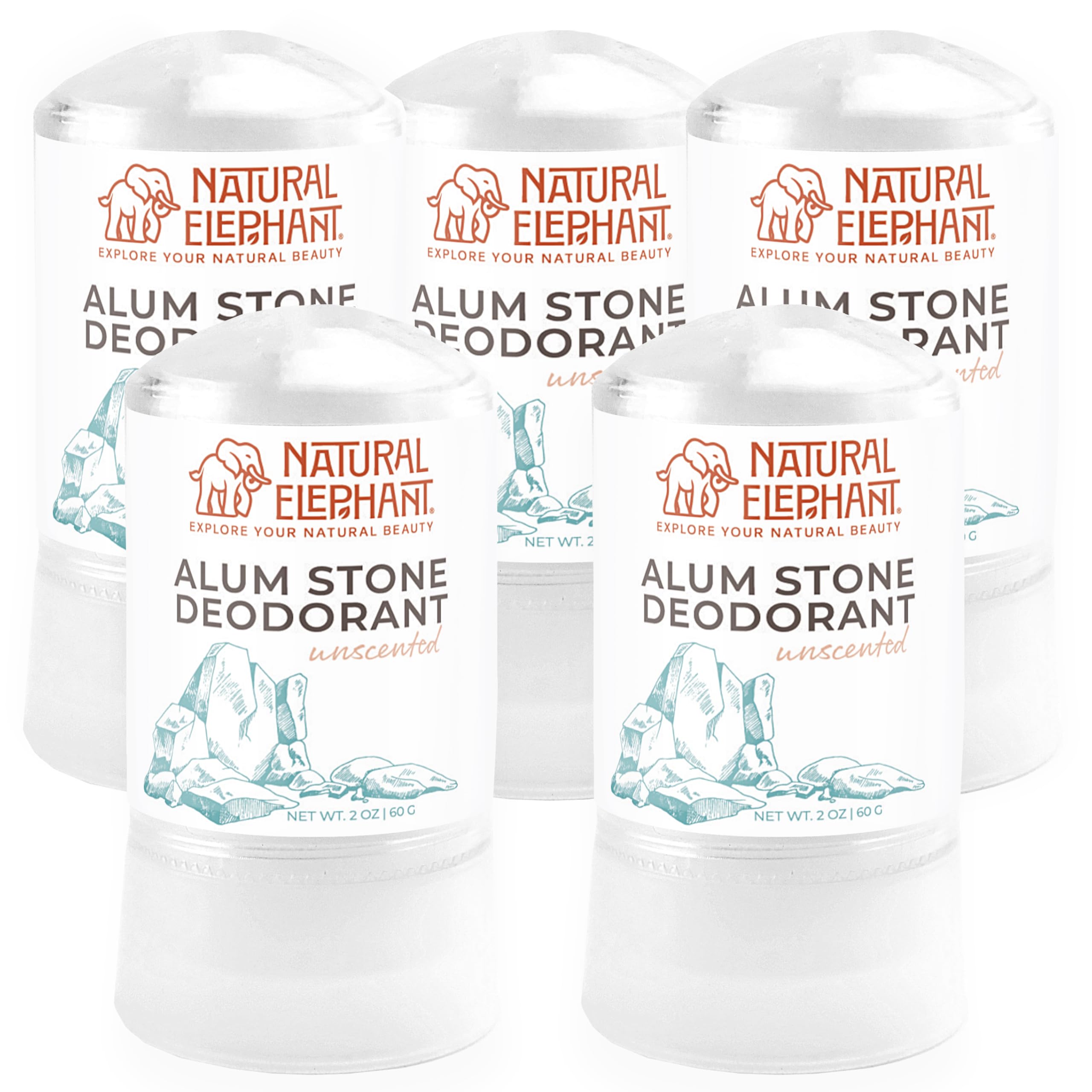 Natural Elephant alum stone deodorant packaging ready for use with natural protection.