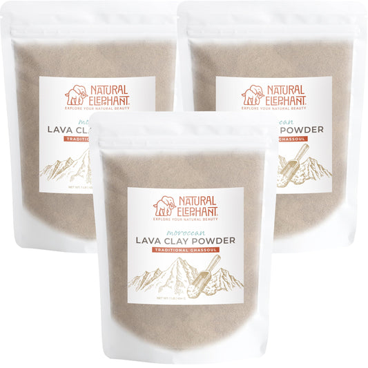 Natural Elephant Ghassoul face mask powder for mineral-rich cleansing
