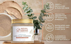 Natural Elephant Ghassoul hair mask powder for cleansing and shine