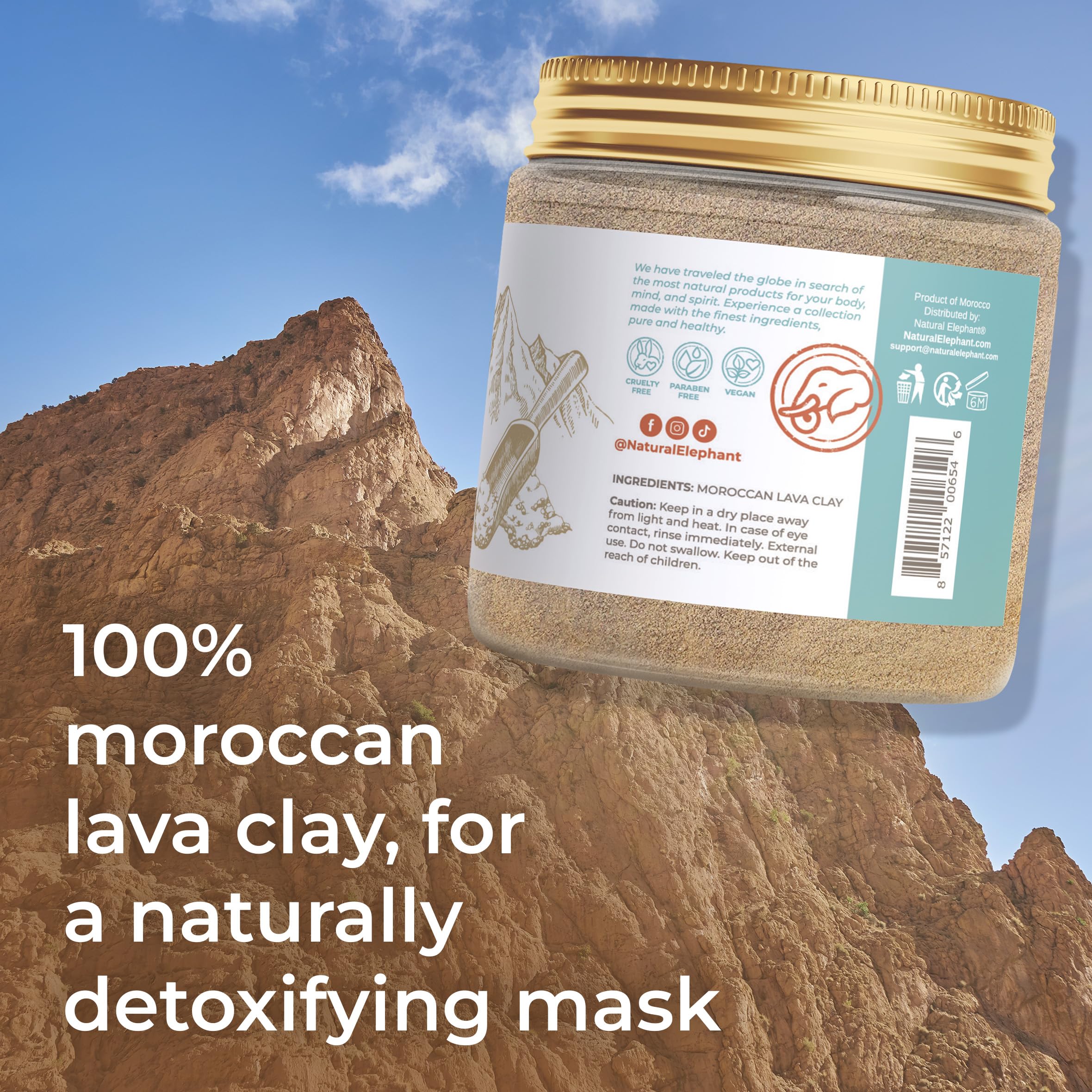 Natural Elephant Ghassoul Moroccan tradition evokes a home spa