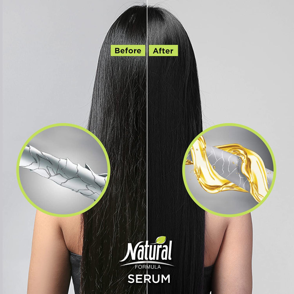Natural FORMULA Keratin Intense Serum packaging keeps formula protected and travel-ready.