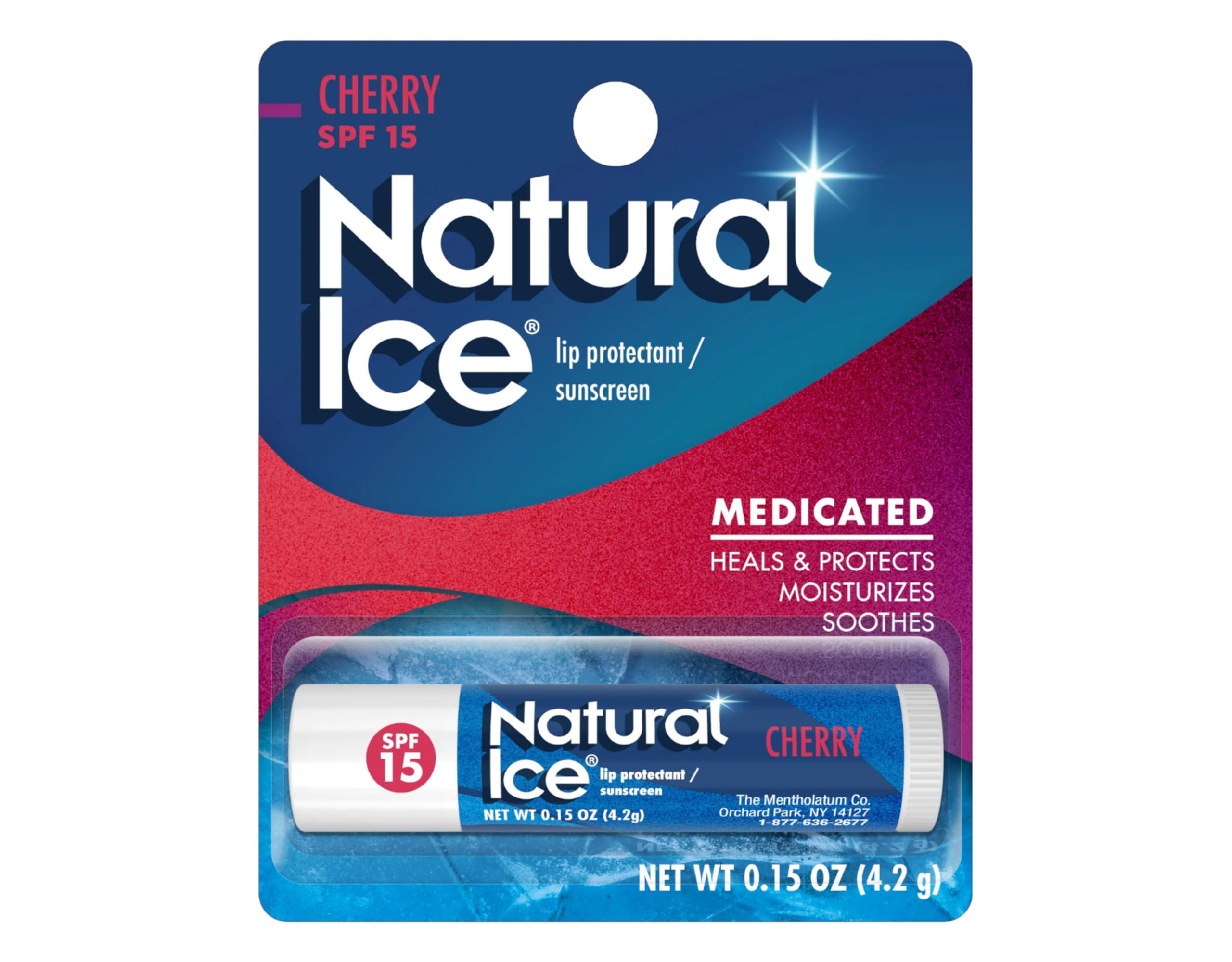Natural Ice lip protect cherry aroma close-up.