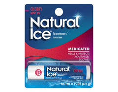 Natural Ice lip protect cherry aroma close-up.