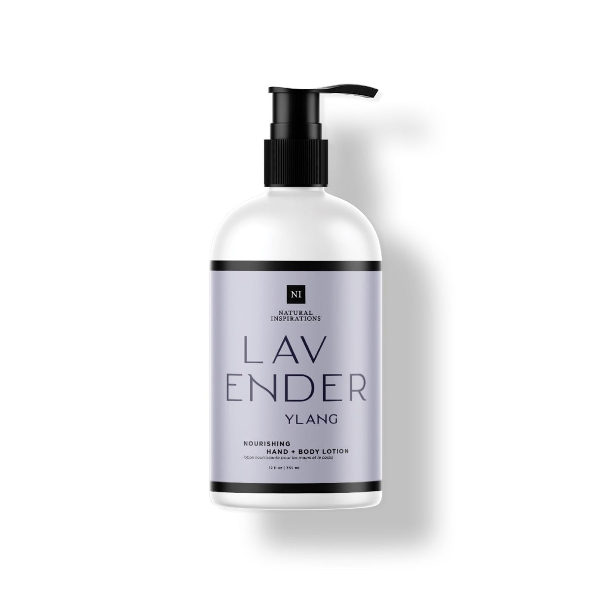 Natural Inspirations Lavender Ylang Nourishing Lotion bottle delivering calming hydration