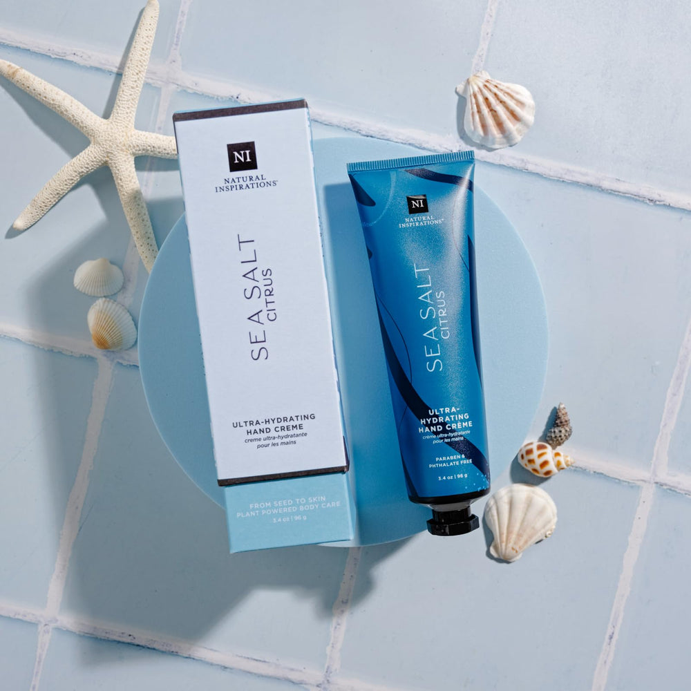 Natural Inspirations ingredient close-up shows vegan, clean formula for daily use.