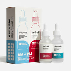 Natural Outcome Hyaluronic Serum bottle closeup highlighting hydrating formula for plump skin.