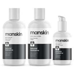 Natural Outcome full-kit display showing all three essentials for a streamlined routine.
