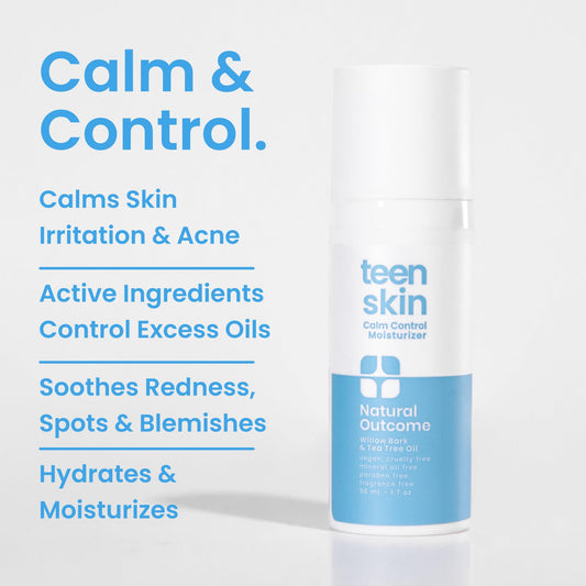 Natural Outcome Teen Skin Moisturizer closeup texture highlights a lightweight non-greasy feel