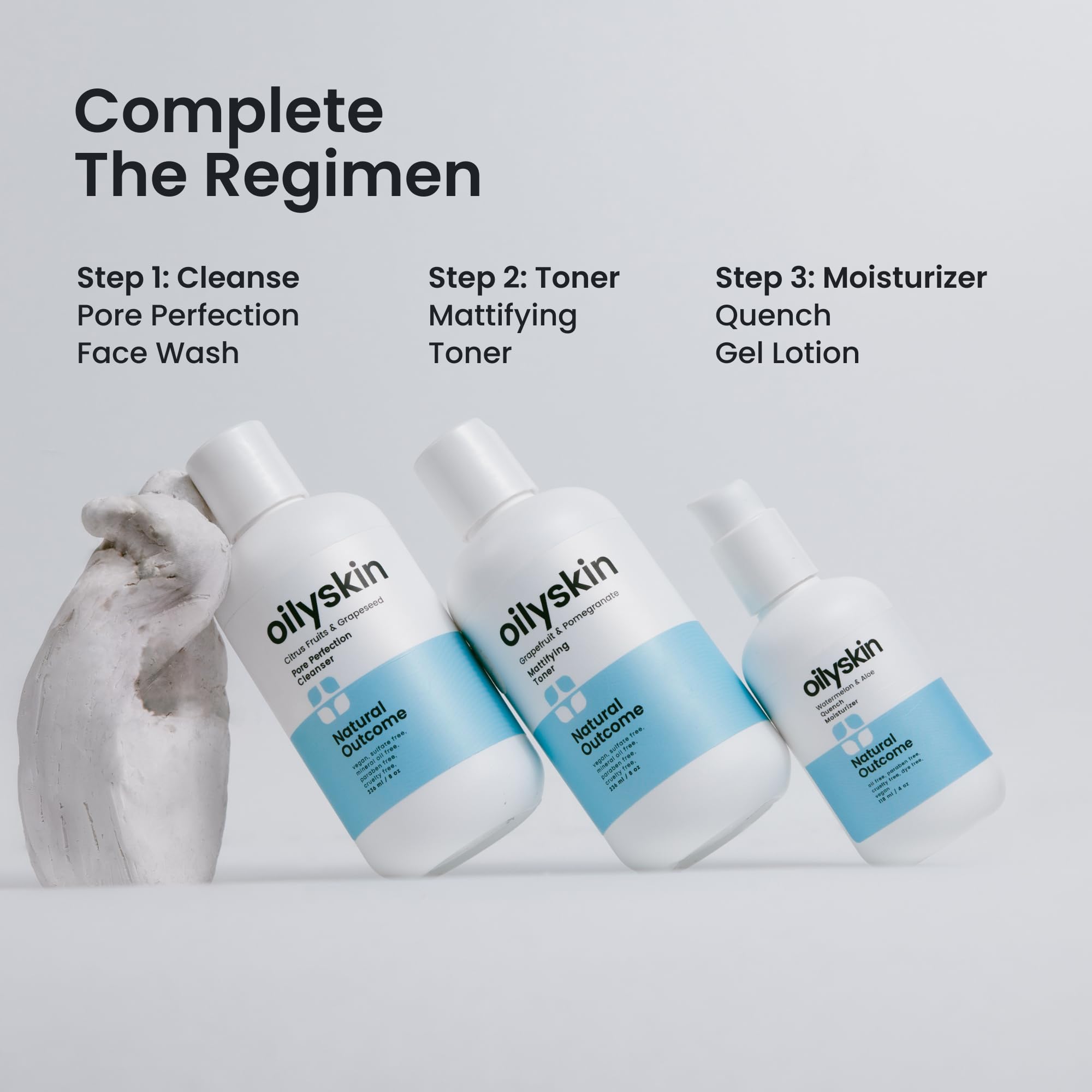 Pores closeup with Natural Outcome Toner illustrating minimized appearance.