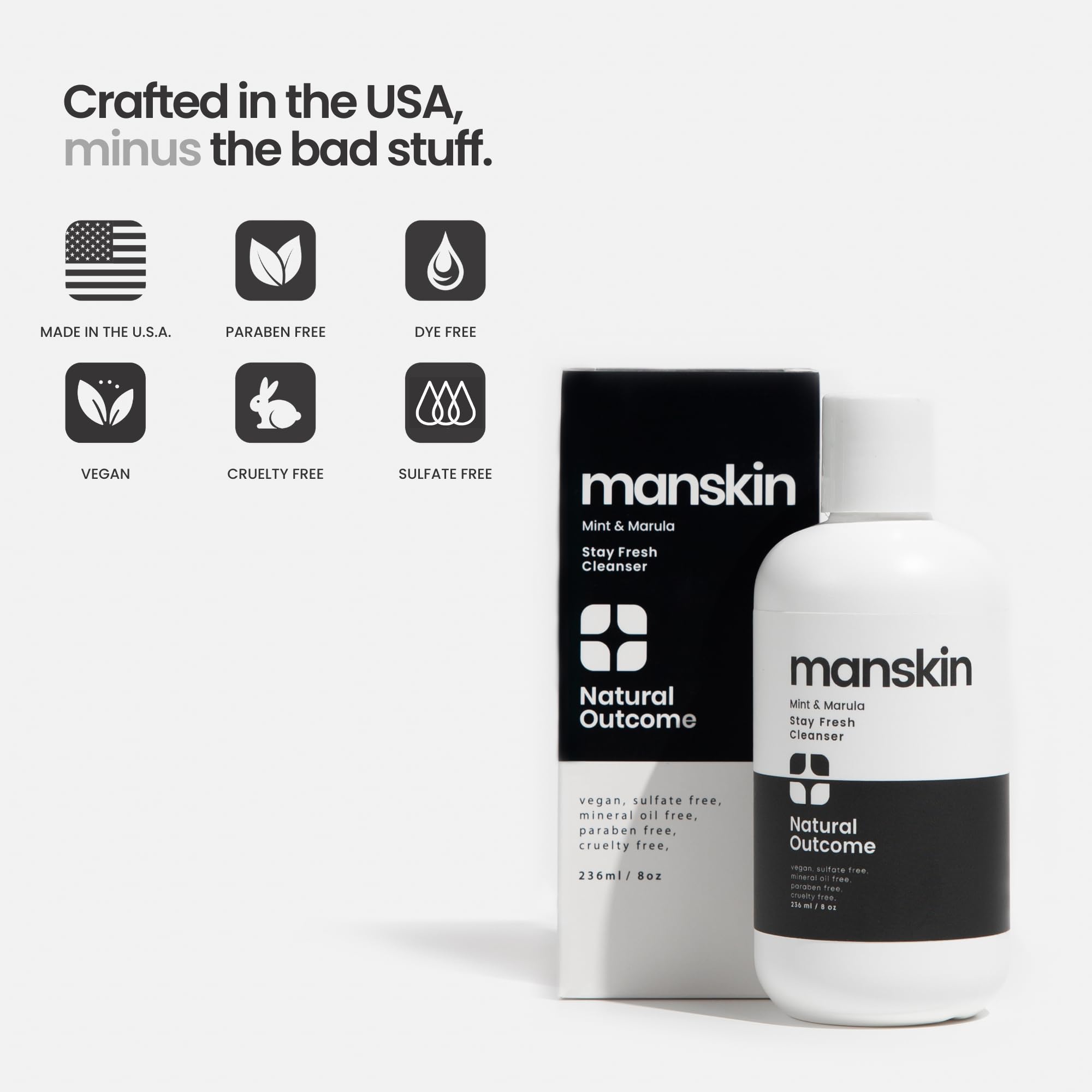 Natural Outcome vegan and cruelty-free symbol for ethical skincare.