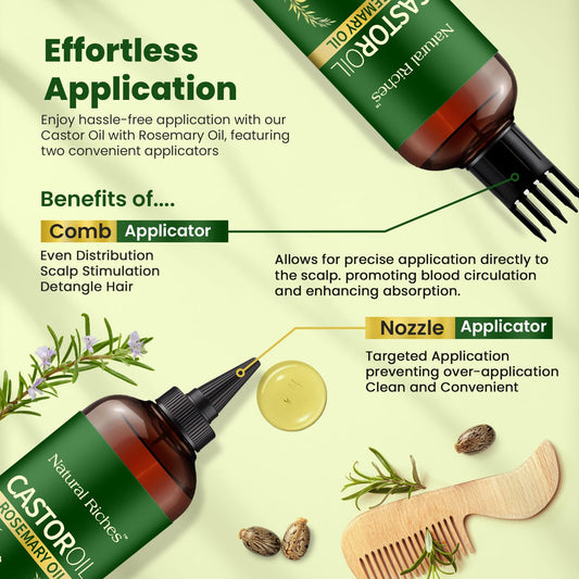 Natural Riches Castor Oil with Rosemary ingredients layout