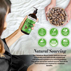 Natural Riches Organic Castor Oil label showcasing USDA Organic certification