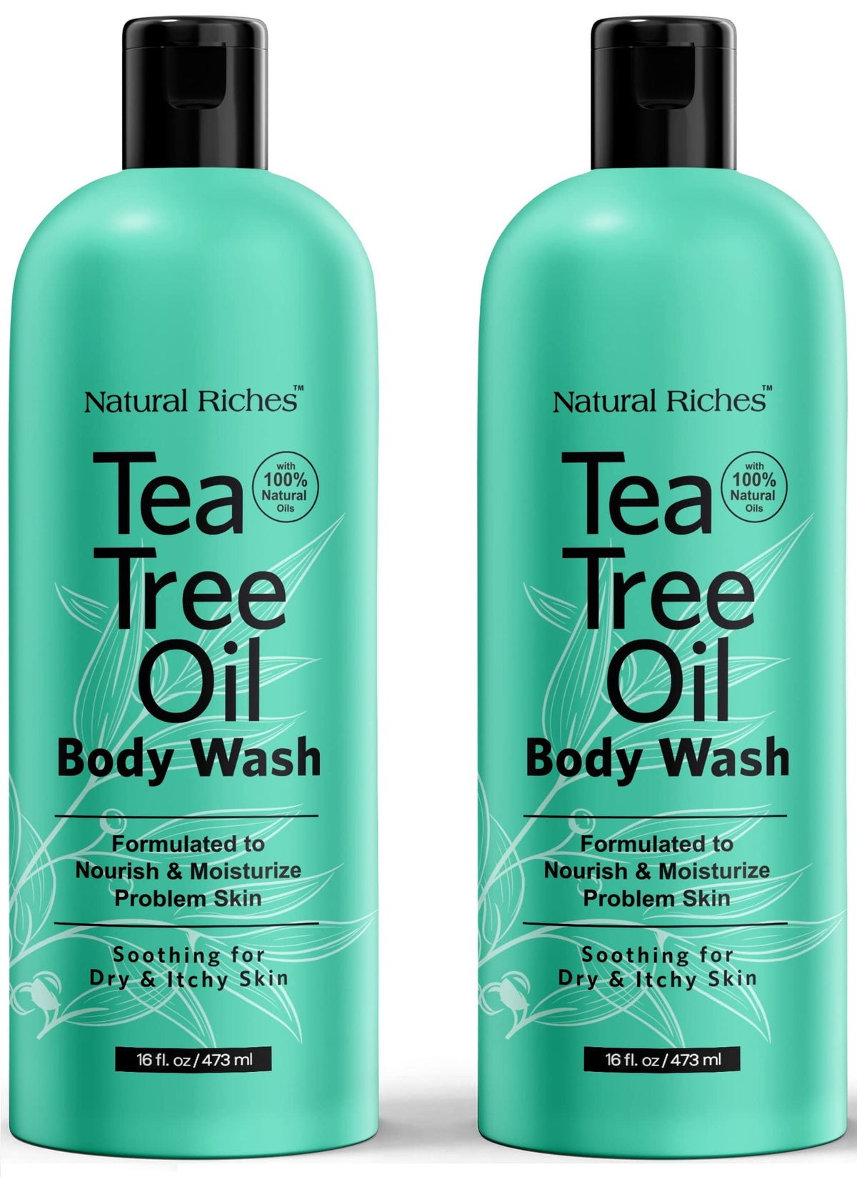Natural Riches Tea Tree Body Wash bottle — hydrating and soothing skin