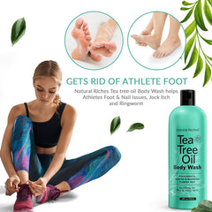Natural Riches Tea Tree Body Wash lather — rich cleansing foam