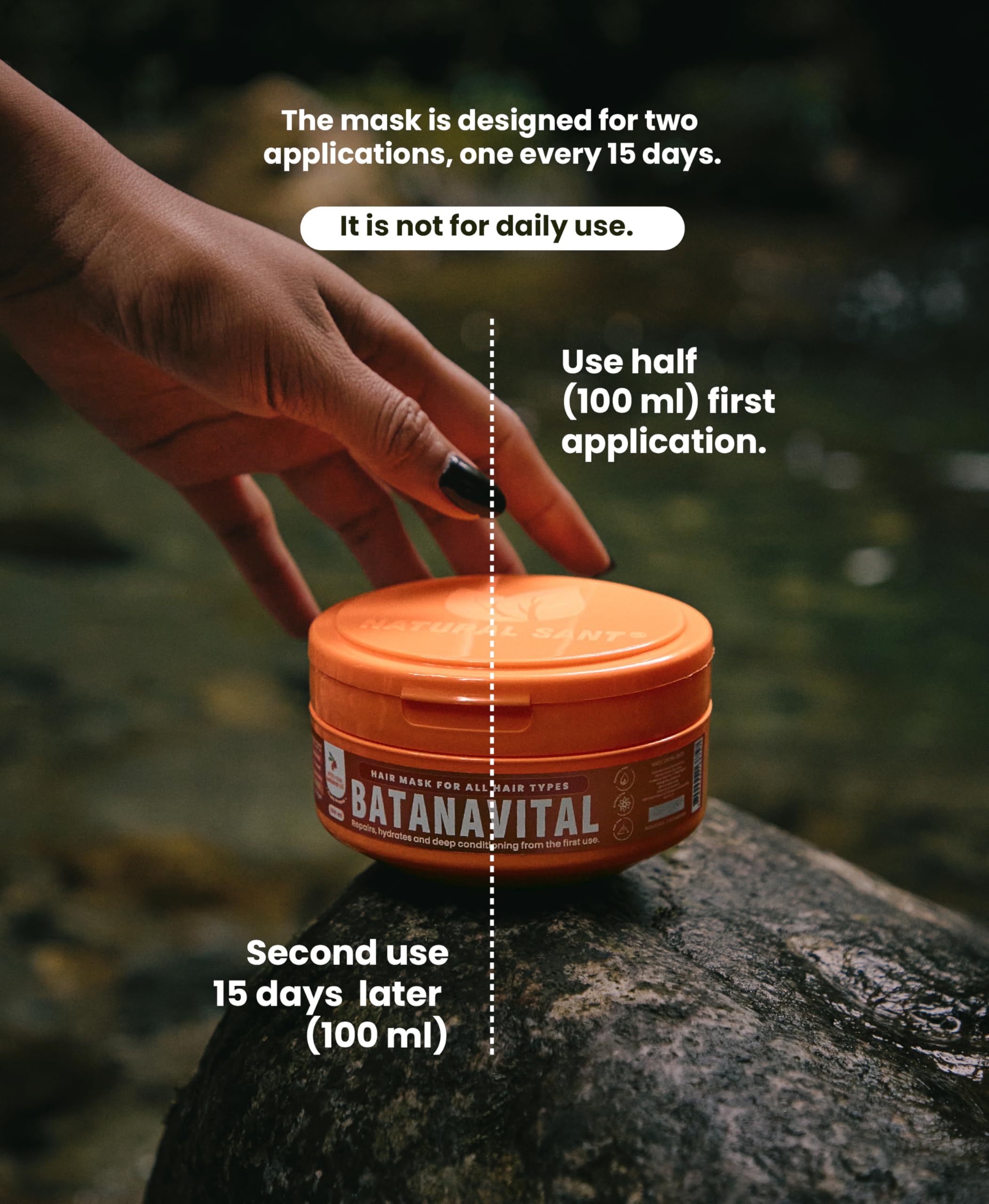Natural Sant Batanavital frizz-control for sleek, manageable hair.