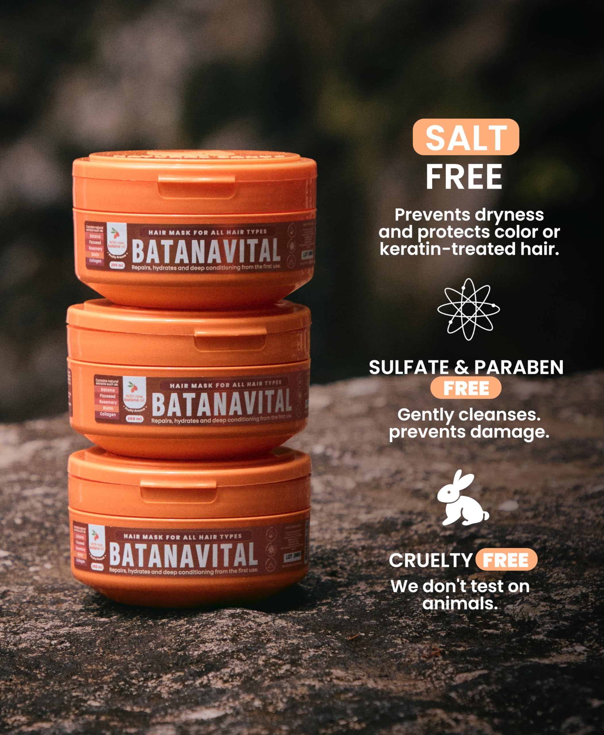 Natural Sant Batanavital hair after-use shine and smooth finish.