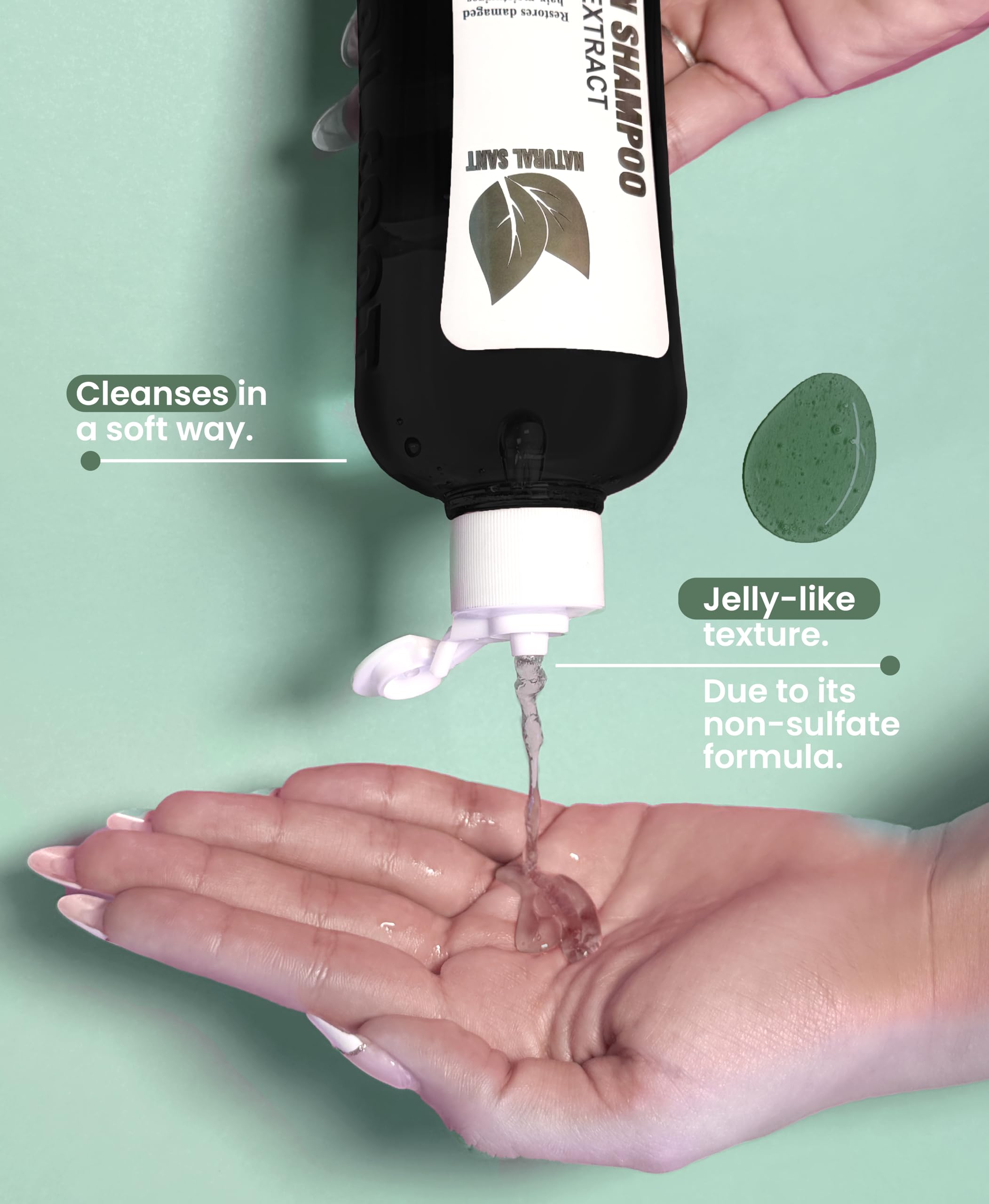 Natural sant Rosemary & Cinchona scalp care close-up highlighting botanical ingredients.