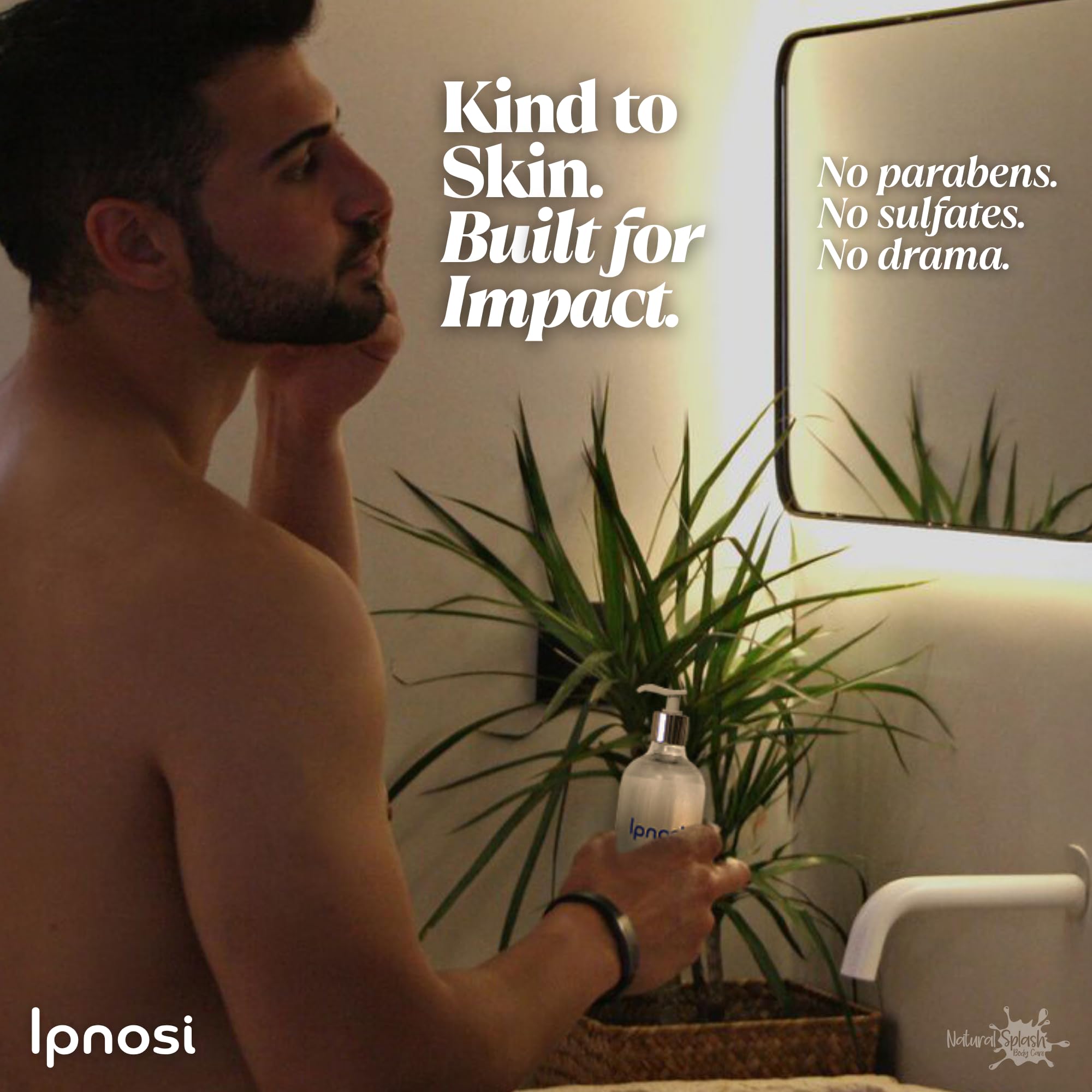 Natural Splash Ipnosi lotion dispense demonstrates easy pump release for everyday use.