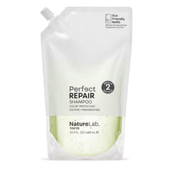 NatureLab.TOKYO Perfect Repair Shampoo shows clean ingredients branding