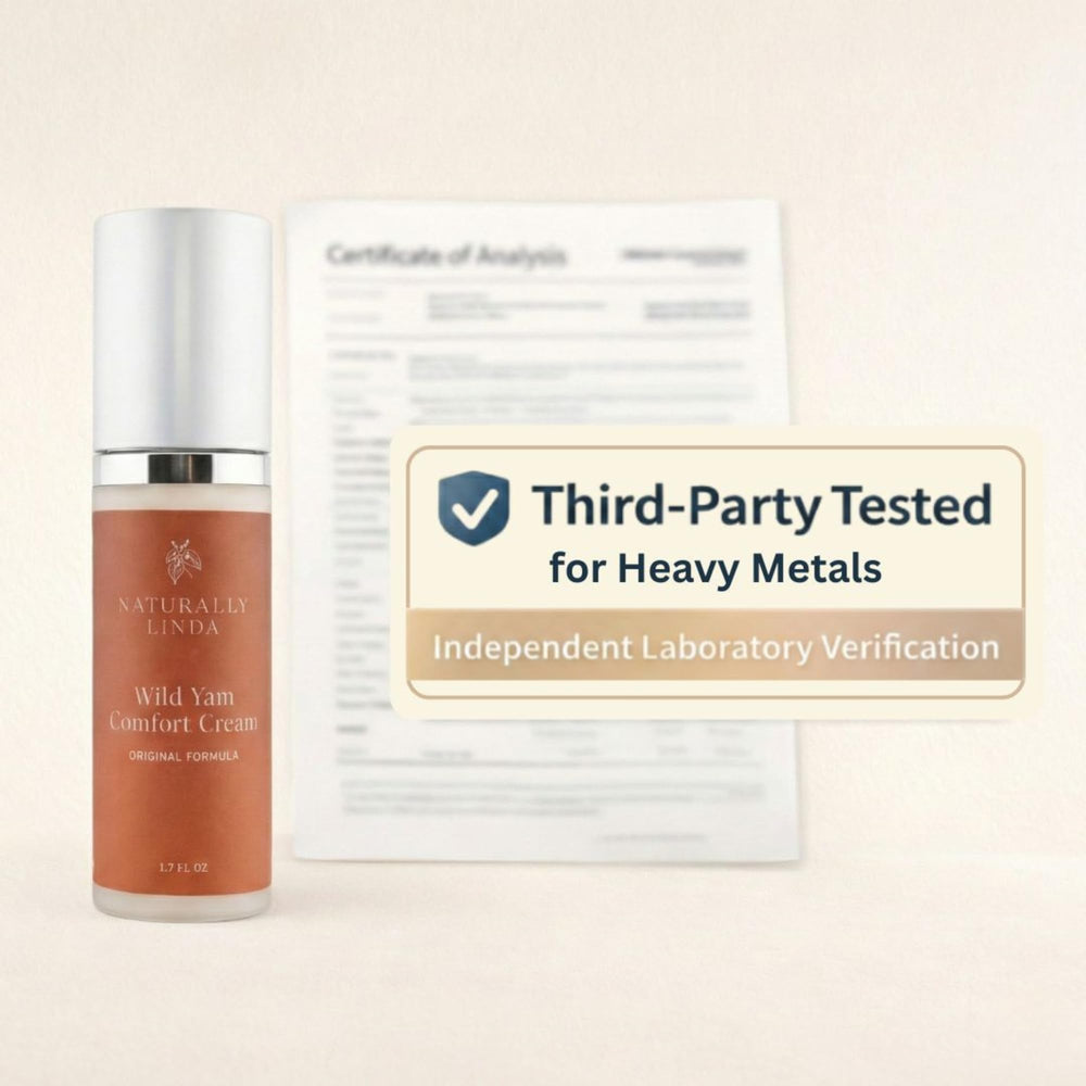 Naturally Linda Wild Yam Cream label detail and ingredients