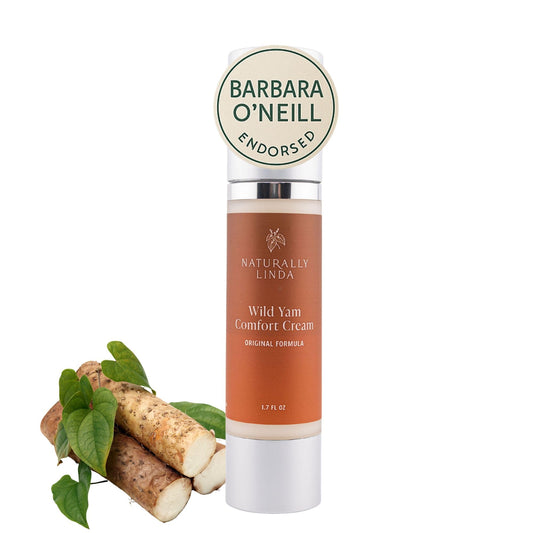 Naturally Linda Wild Yam Cream texture close-up showing soothing skin comfort