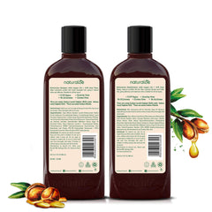 Naturaloe No sulfates and parabens badge indicates gentle, chemical-free cleansing.