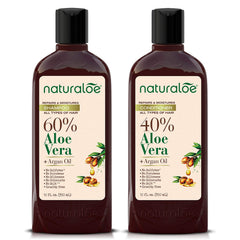 Naturaloe Repairs & Moistures Shampoo bottle with vegan formula for gentle cleansing.