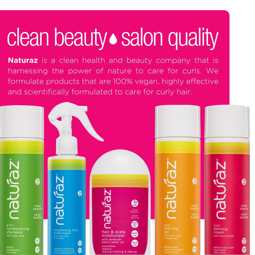 Naturaz Curl Defining Cream nourishes dry hair with jojoba and argan oils.
