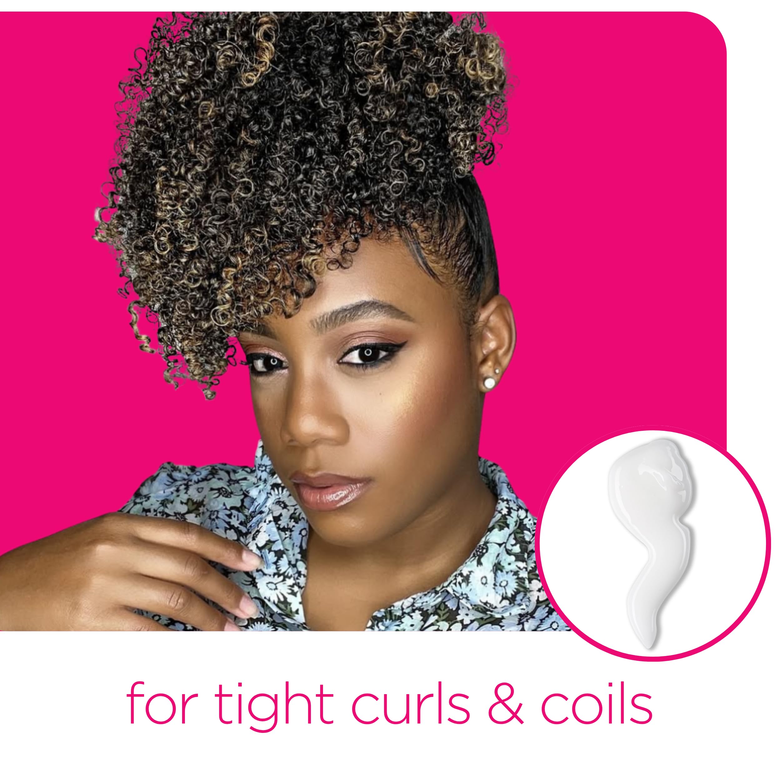 Naturaz Curl Defining Cream applied between palms for even distribution and control.