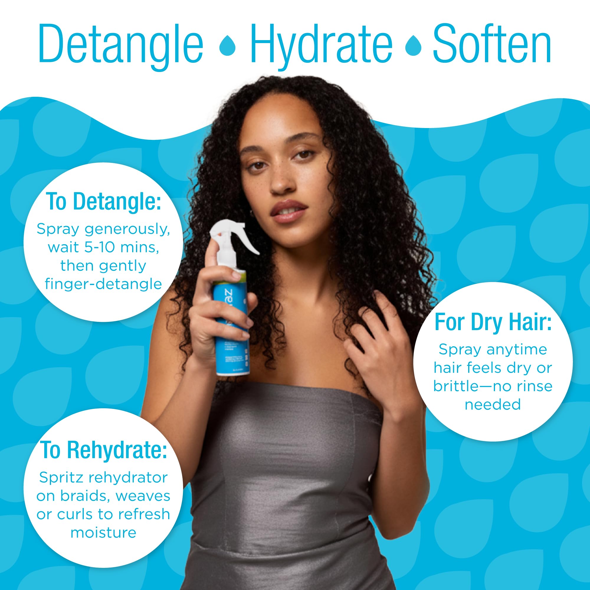 Naturaz Curly Hair Detangler Spray detangles braids with ease.