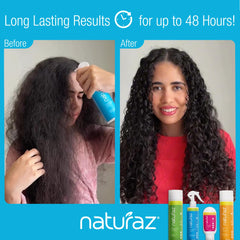 Naturaz Detangler leaves curls soft and defined.