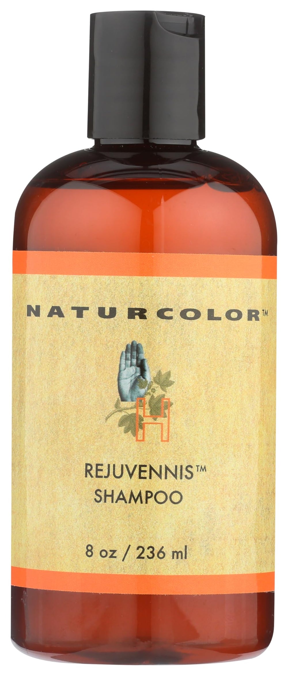 Naturcolor Rejuvennis Shampoo bottle front showing color-safe cleansing for vibrant hair.