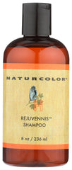 Naturcolor Rejuvennis Shampoo bottle front showing color-safe cleansing for vibrant hair.