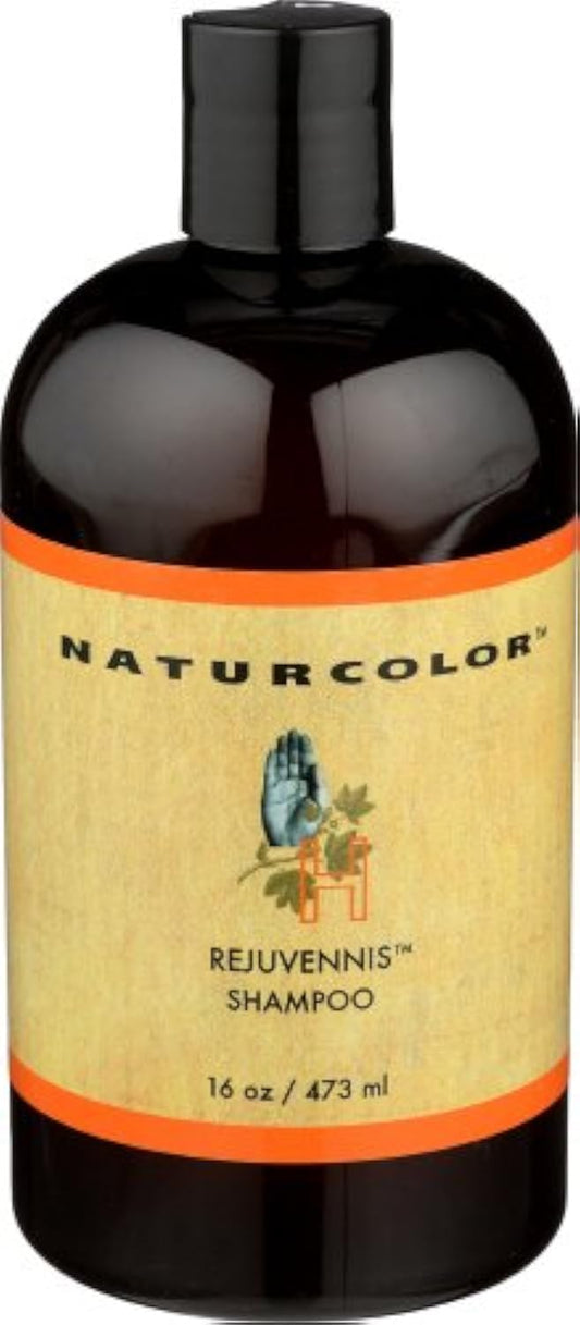 Naturcolor Rejuvennis Shampoo bottle shown, provides gentle cleansing for hair and scalp.