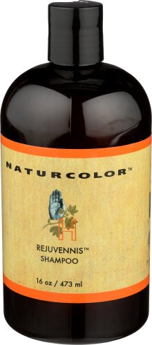 Naturcolor Rejuvennis Shampoo closeup label communicates brand trust and color-safe care.