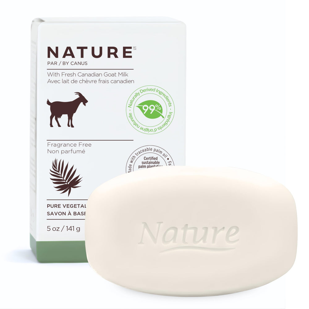 Nature by Canus goat milk bar soap unscented close-up for sensitive skin and gentle cleansing
