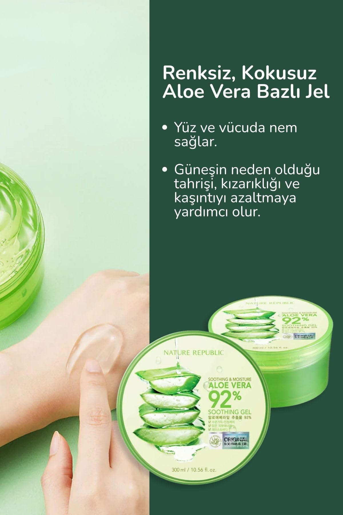 Nature Republic Aloe Gel ideal for summer use delivering cooling, refreshing moisture.