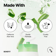 Nature Republic Aloe Vera Foam Cleanser in hand, ready to apply and rinse away impurities.