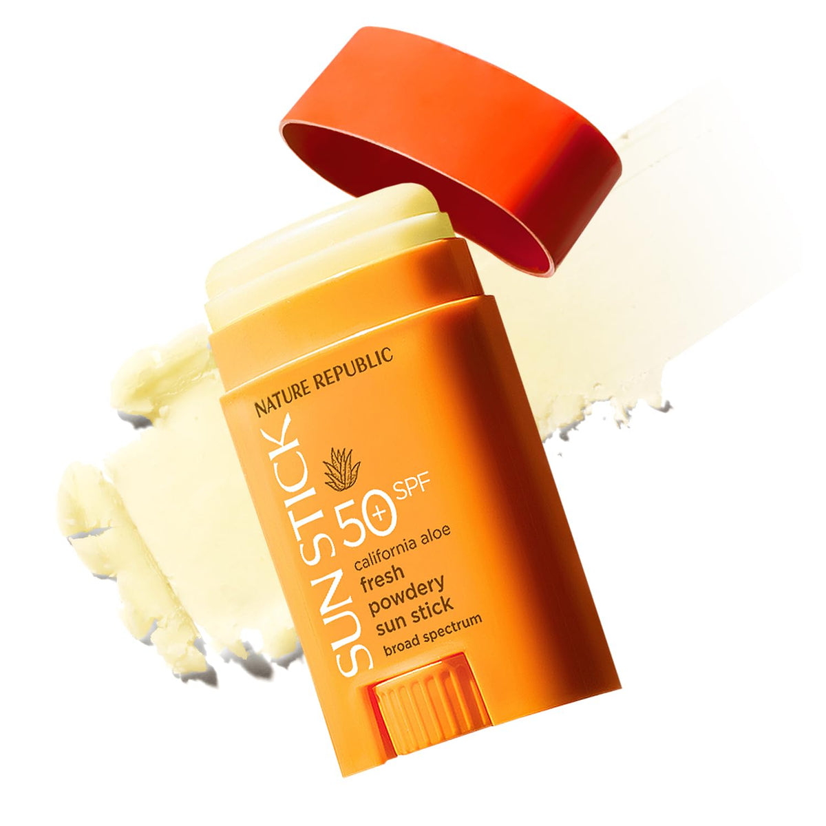 Nature Republic California Aloe Sun Stick roll-on for quick, mess-free sun protection on the go.