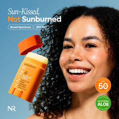 Nature Republic California Aloe Sun Stick with transparent finish ideal under makeup.