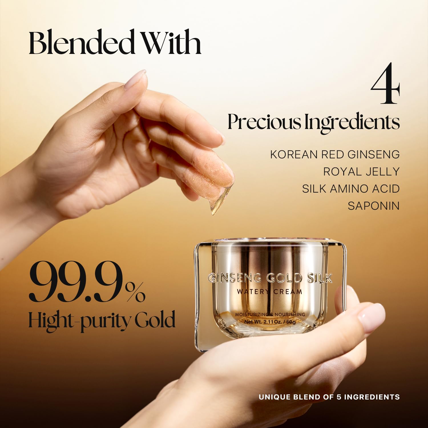Nature Republic gold particles texture highlights premium radiance in the cream