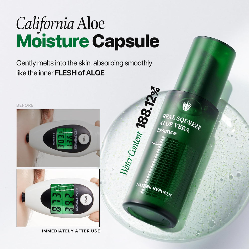 Nature Republic Real Squeeze Aloe Vera Essence application is easy and fast.