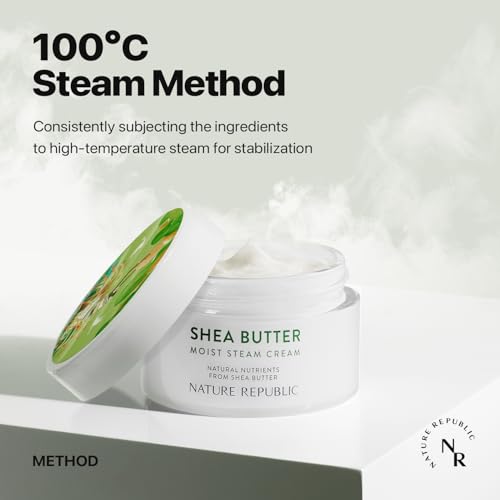 Product being applied to the face for daily facial hydration using Nature Republic cream.