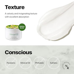 Hand holding Nature Republic Shea Butter Steam Cream for daily use demonstration.