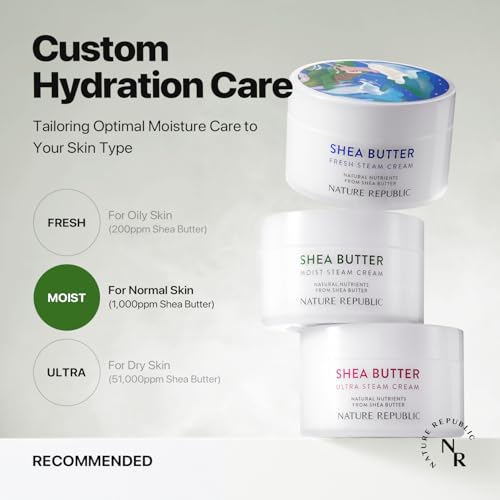 Soft glow on skin after applying Nature Republic Shea Butter Steam Cream.
