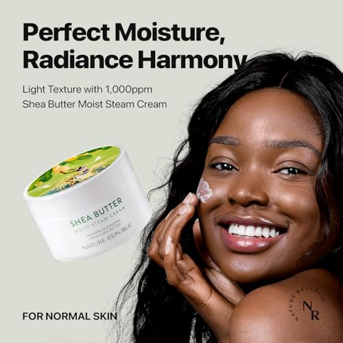 Texture close-up of Nature Republic Shea Butter Steam Cream melting emulsified cream.