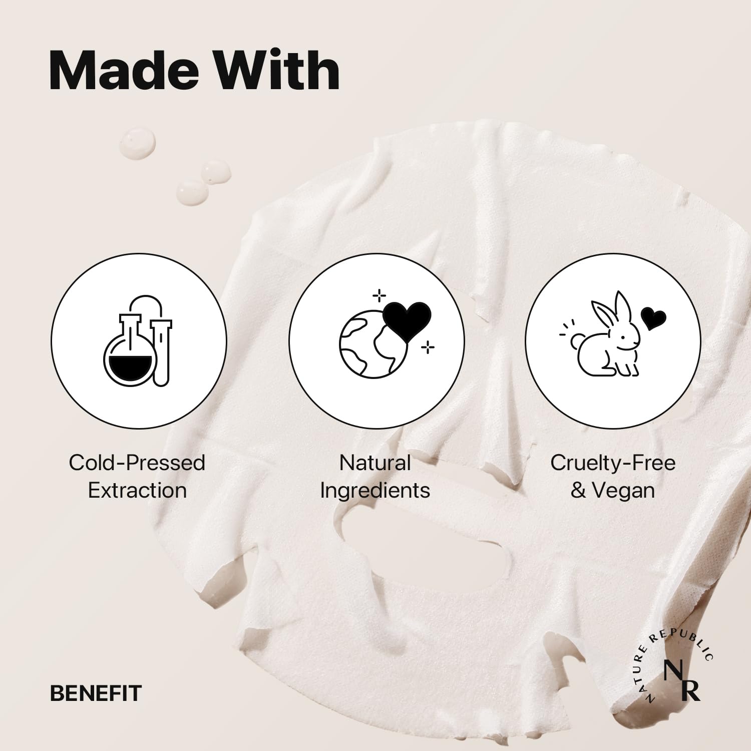 Nature Republic vegan ingredients illustration highlights plant-based nourishment for daily use