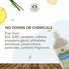 Nature Sustained bottle and natural ingredients highlight sulfate-free, wild-harvested plants